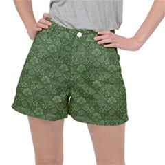 Damask Pattern Victorian Vintage Stretch Ripstop Shorts