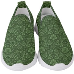 Damask Pattern Victorian Vintage Kids  Slip On Sneakers