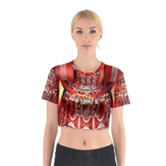 Mechanical Droid Mandelbulb Cotton Crop Top by Pakrebo