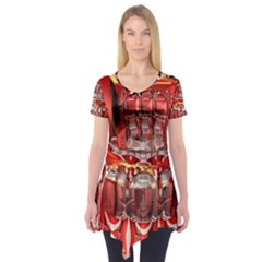 Mechanical Droid Mandelbulb Short Sleeve Tunic  by Pakrebo