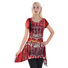 Mechanical Droid Mandelbulb Short Sleeve Side Drop Tunic by Pakrebo