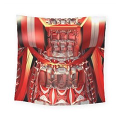 Mechanical Droid Mandelbulb Square Tapestry (small) by Pakrebo