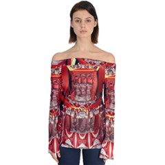 Mechanical Droid Mandelbulb Off Shoulder Long Sleeve Top by Pakrebo