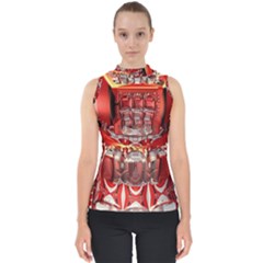 Mechanical Droid Mandelbulb Mock Neck Shell Top by Pakrebo