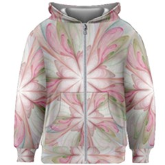 Pink Blue Flower Blossom Rose Kids  Zipper Hoodie Without Drawstring by Pakrebo