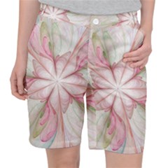 Pink Blue Flower Blossom Rose Pocket Shorts