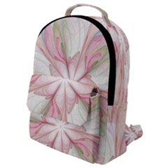 Pink Blue Flower Blossom Rose Flap Pocket Backpack (small)