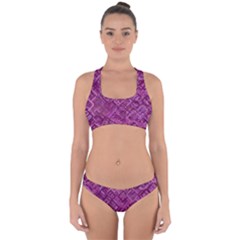 Purple Pattern Background Cross Back Hipster Bikini Set by Pakrebo