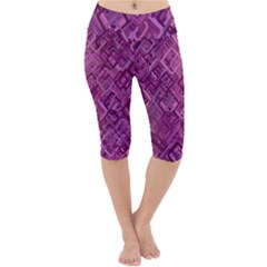 Purple Pattern Background Lightweight Velour Cropped Yoga Leggings by Pakrebo