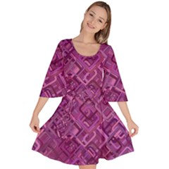 Purple Pattern Background Velour Kimono Dress