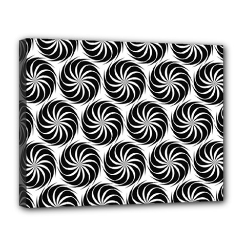 Pattern Swirl Spiral Repeating Canvas 14  X 11  (stretched) by Pakrebo