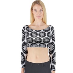 Pattern Swirl Spiral Repeating Long Sleeve Crop Top by Pakrebo