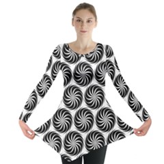 Pattern Swirl Spiral Repeating Long Sleeve Tunic  by Pakrebo