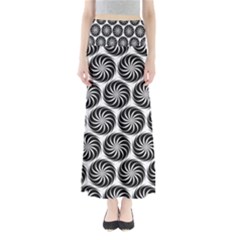 Pattern Swirl Spiral Repeating Full Length Maxi Skirt by Pakrebo