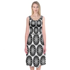 Pattern Swirl Spiral Repeating Midi Sleeveless Dress by Pakrebo