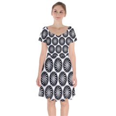 Pattern Swirl Spiral Repeating Short Sleeve Bardot Dress by Pakrebo