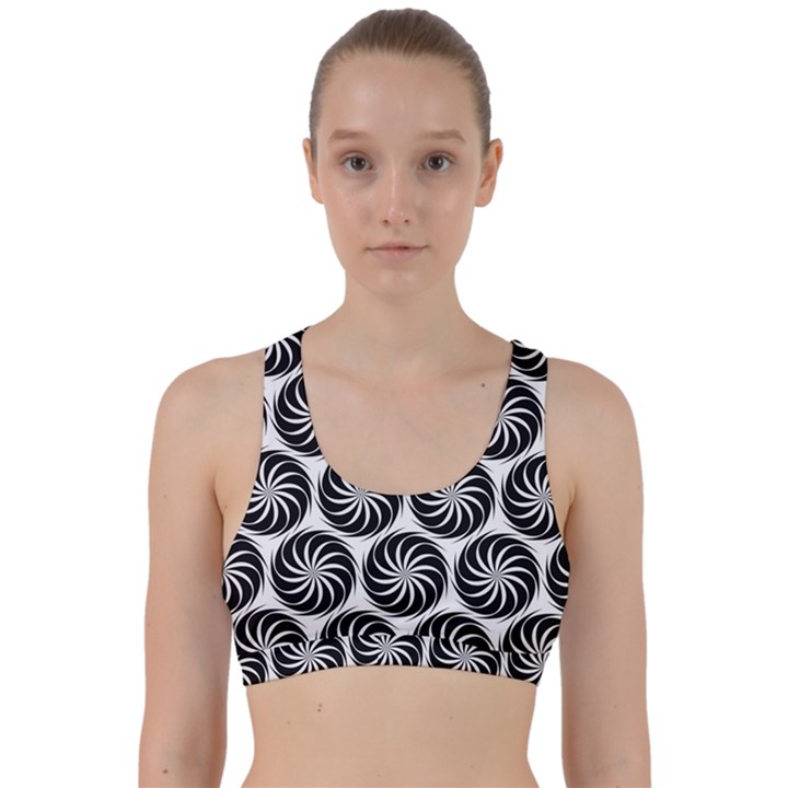 Pattern Swirl Spiral Repeating Back Weave Sports Bra