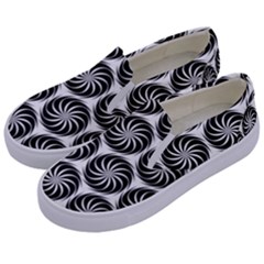 Pattern Swirl Spiral Repeating Kids  Canvas Slip Ons by Pakrebo