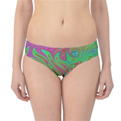 Fractal Art Neon Green Pink Hipster Bikini Bottoms