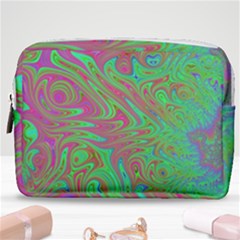 Fractal Art Neon Green Pink Make Up Pouch (medium)