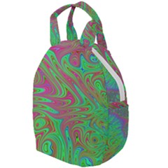 Fractal Art Neon Green Pink Travel Backpacks