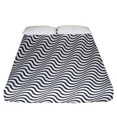 Wave Wave Lines Diagonal Seamless Fitted Sheet (queen Size) by Pakrebo