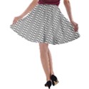 Wave Wave Lines Diagonal Seamless A-line Skater Skirt View2