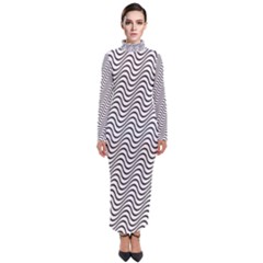 Wave Wave Lines Diagonal Seamless Turtleneck Maxi Dress by Pakrebo