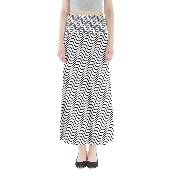 Wave Wave Lines Diagonal Seamless Full Length Maxi Skirt