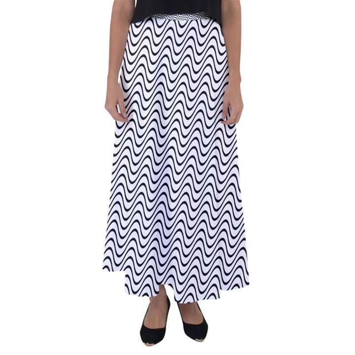 Wave Wave Lines Diagonal Seamless Flared Maxi Skirt