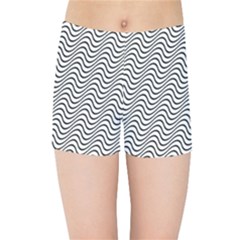 Wave Wave Lines Diagonal Seamless Kids  Sports Shorts by Pakrebo