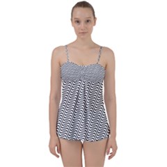 Wave Wave Lines Diagonal Seamless Babydoll Tankini Set by Pakrebo