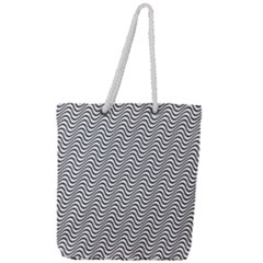 Wave Wave Lines Diagonal Seamless Full Print Rope Handle Tote (large) by Pakrebo