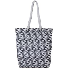 Wave Wave Lines Diagonal Seamless Full Print Rope Handle Tote (small) by Pakrebo