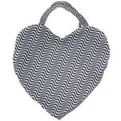 Wave Wave Lines Diagonal Seamless Giant Heart Shaped Tote by Pakrebo