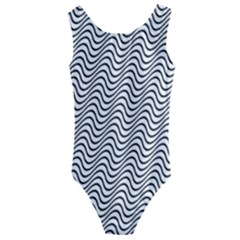 Wave Wave Lines Diagonal Seamless Kids  Cut-out Back One Piece Swimsuit by Pakrebo