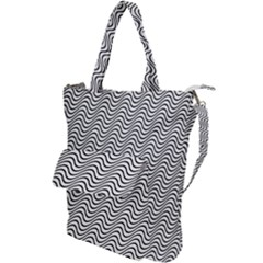 Wave Wave Lines Diagonal Seamless Shoulder Tote Bag by Pakrebo