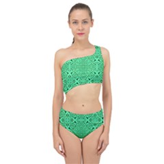 Triangle Background Pattern Spliced Up Two Piece Swimsuit by Pakrebo