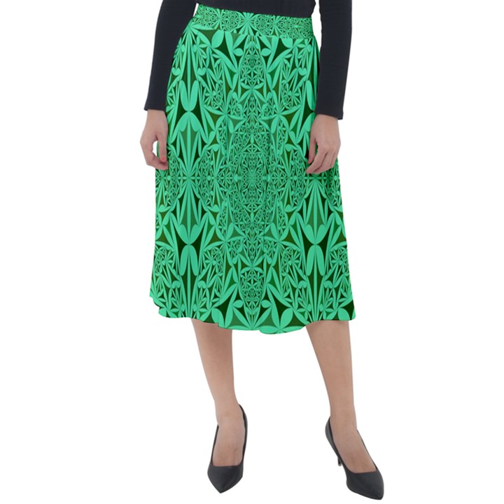 Triangle Background Pattern Classic Velour Midi Skirt 