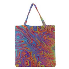 Fractal Psychedelic Fantasy Surreal Grocery Tote Bag by Pakrebo