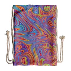 Fractal Psychedelic Fantasy Surreal Drawstring Bag (large) by Pakrebo