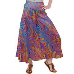 Fractal Psychedelic Fantasy Surreal Satin Palazzo Pants