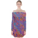 Fractal Psychedelic Fantasy Surreal Long Sleeve Off Shoulder Dress View1