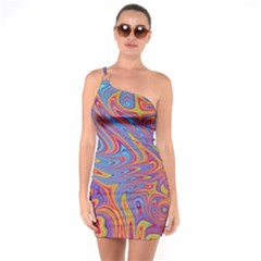 Fractal Psychedelic Fantasy Surreal One Soulder Bodycon Dress by Pakrebo