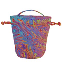 Fractal Psychedelic Fantasy Surreal Drawstring Bucket Bag by Pakrebo