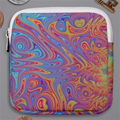 Fractal Psychedelic Fantasy Surreal Mini Square Pouch by Pakrebo