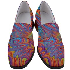 Fractal Psychedelic Fantasy Surreal Women s Chunky Heel Loafers