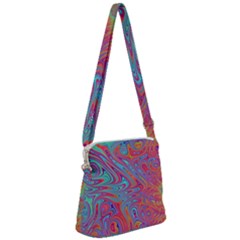 Fractal Bright Fantasy Design Zipper Messenger Bag