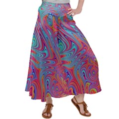 Fractal Bright Fantasy Design Satin Palazzo Pants