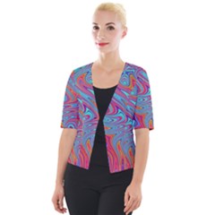 Fractal Bright Fantasy Design Cropped Button Cardigan by Pakrebo